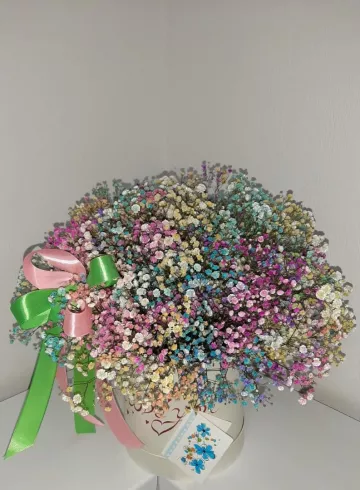 Коробка с гипсофилой от интернет-магазина цветов в 