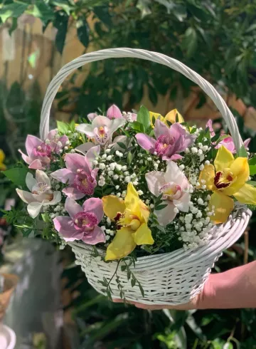 Корзина «Цветные бабочки» от интернет-магазина цветов в 