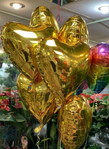 Воздушный шар Золотое Сердце от интернет-магазина цветов в 